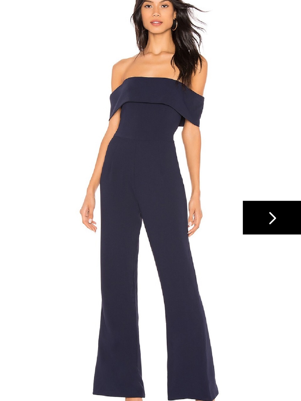 by the way. Navy Off-the-Shoulder Wide-Leg Jumpsuit